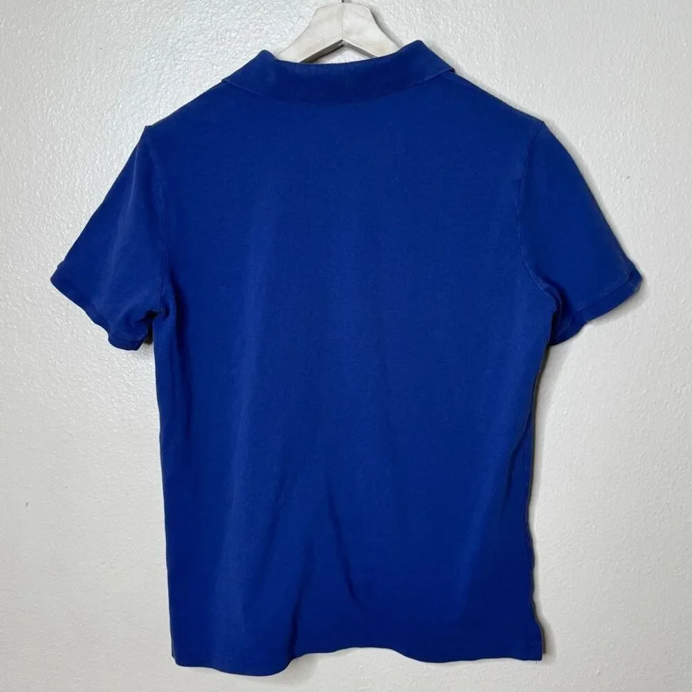 Poll Ralph Lauren Shirt Mens Medium Blue Polo Short Sleeve Cotton Soft Classic